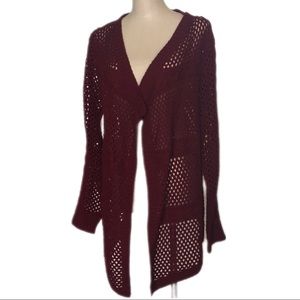 Charlotte Russe Burgundy Knitted Cardigan Sz L